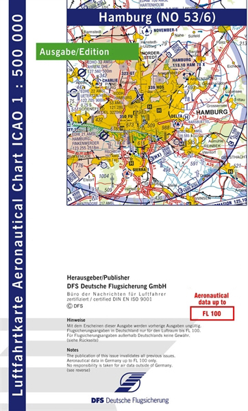 ICAO-Karte Hamburg 2022 Papier