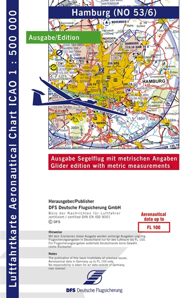 ICAO-Segelflugkarte Hamburg 2022 Papier