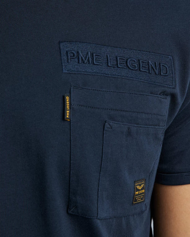 PME LEGEND Rundhals Single Jersey T-Shirt marine