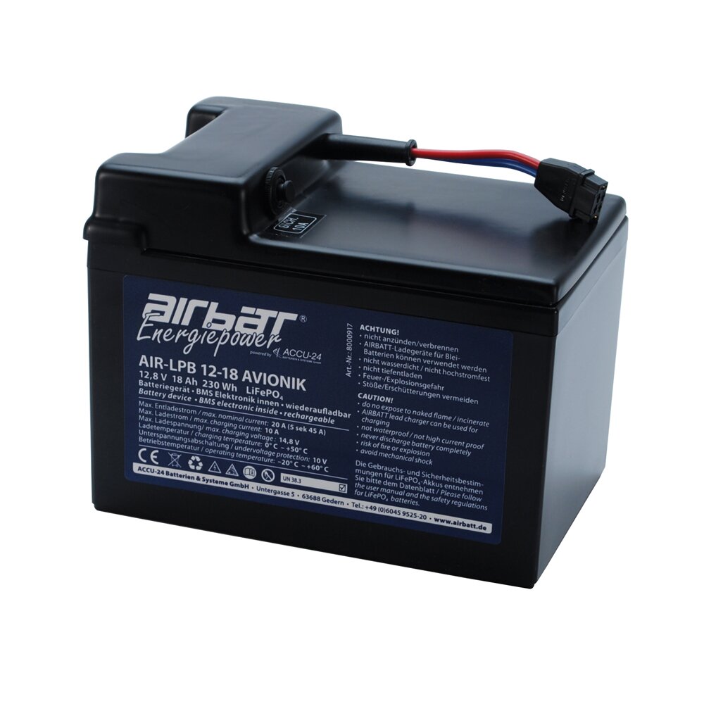 AIRBATT Energiepower AIR-LPB 12-18 AVIONIK 12,8V 18Ah LiFePO4-Avionikbatterie