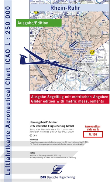 ICAO-Segelflugkarte Rhein-Ruhr 2022 Papier