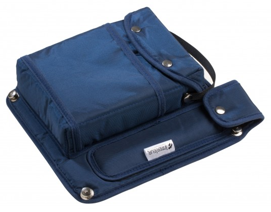 Bordtasche für Bordpapiere und Hauptbolzen für Rückenlehne Ventus/Discus-Blau