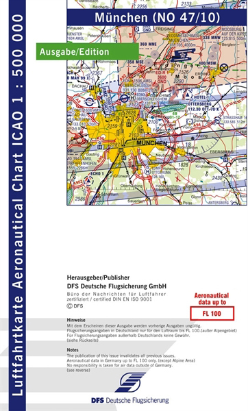 ICAO-Karte München 2022 Papier