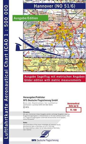ICAO-Segelflugkarte Hannover 2022 Papier