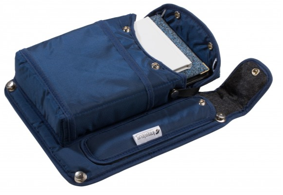 Bordtasche für Bordpapiere und Hauptbolzen für Rückenlehne Ventus/Discus-Blau